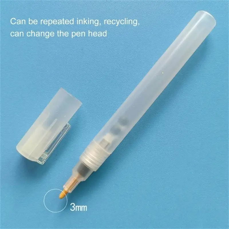 R53C 2개 빈 페인트 펜 평면 또는 원형 팁 그림용 리필 가능 빈 마커