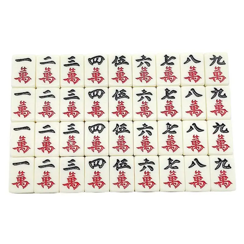 Portable Travel Chinese Mahjong Game Set With 144 Sheets Classic Tiles Chinese Mahjong Game Set For Travel Party Boys And Girls 3
