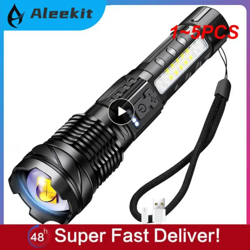 

Светодиодные фонарики высокой мощности 24 Вт, 1-5 шт., 50000000, тактические фонарики, телескопические фонарики для экстренных ситуаций, Jetbeam1km 18650, встроенные