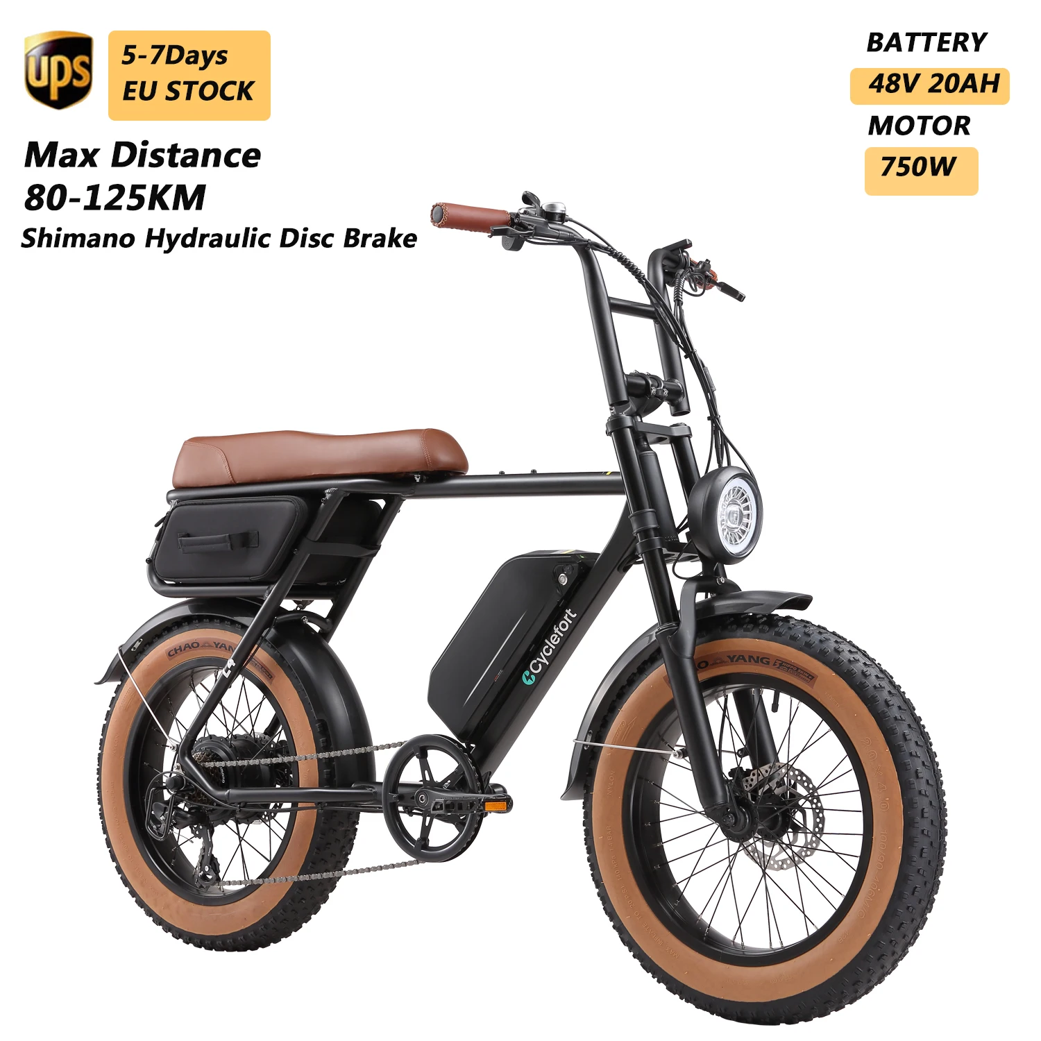 20 Pollici 750W Bicicletta Elettrica Fat Tire E-Bike Per Adulti 48V 25 Km/H Off Road City Ebike Fatbike Nel Magazzino Ue