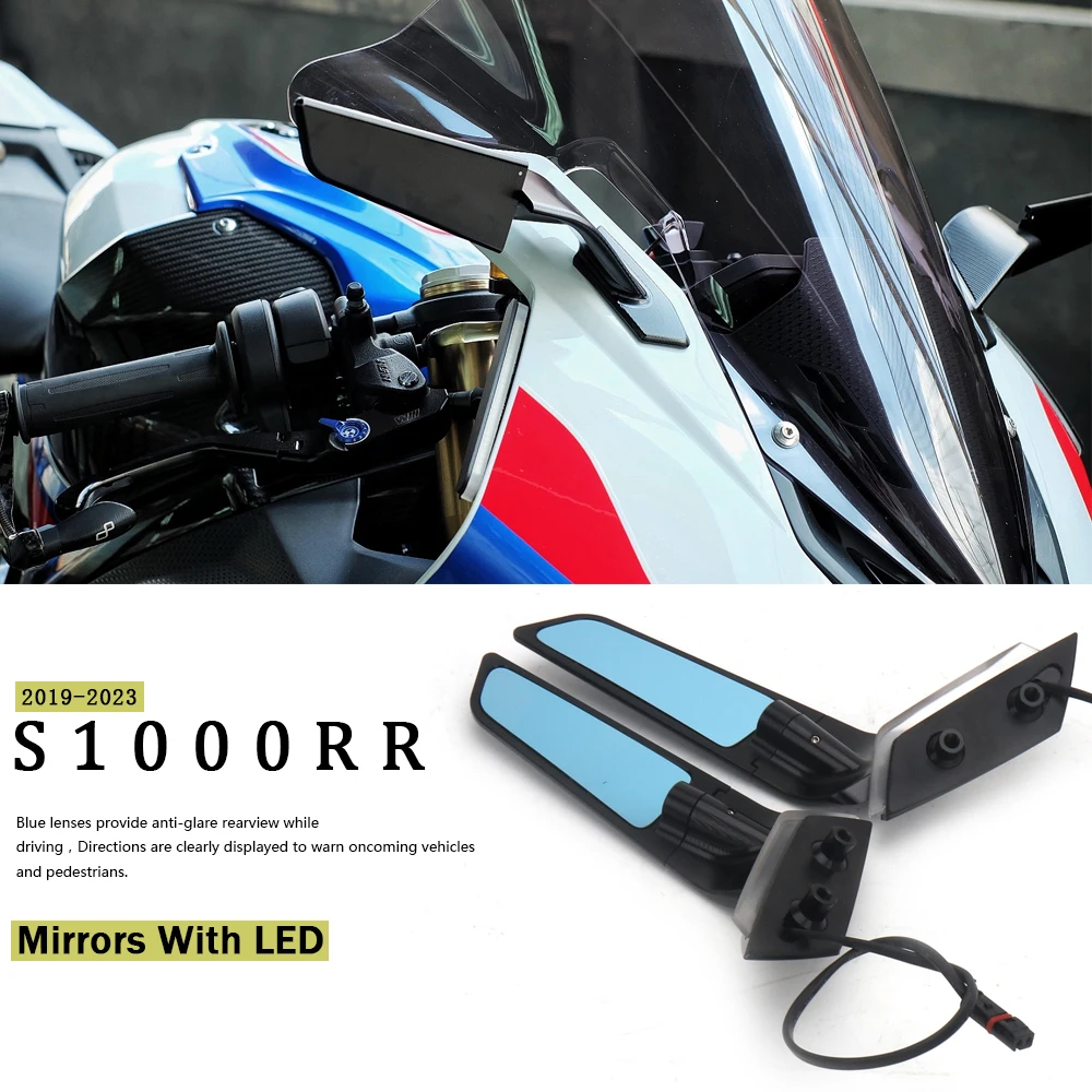 

Motorcycle Rearview Rear View Side Mirrors With LED Turn Signal Light For BMW S1000RR S1000 RR S 1000 RR s1000rr 2019-2023 2022