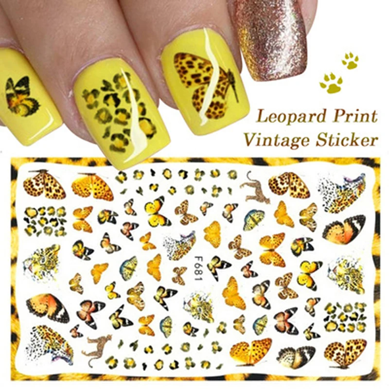 Luxury Nail Design Colorful Butterfly Nail Sticker 3D Fruit Floral Nail Art Slider Geometric Nail Art Accessories Sticker 5