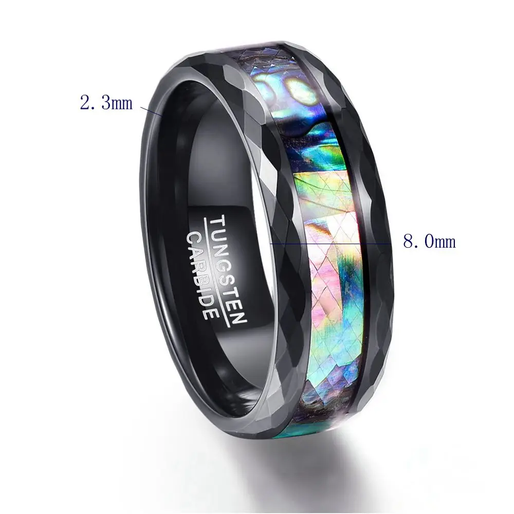 100% Tungsten Carbide Multi-Faceted Polishing Promise Band Men Rings Multi-size Anillos Para Hombres Pierscienie