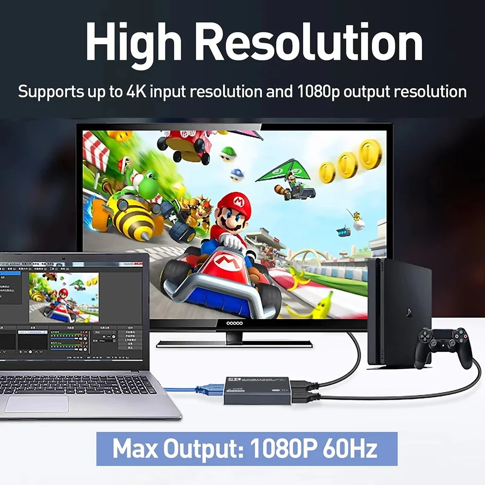 스트리밍용 4K HDMI 호환 비디오 캡처 카드 USB 3.0 게임 녹화 닌텐도 스위치/PS4/PS5/Xbox/카메라/PC