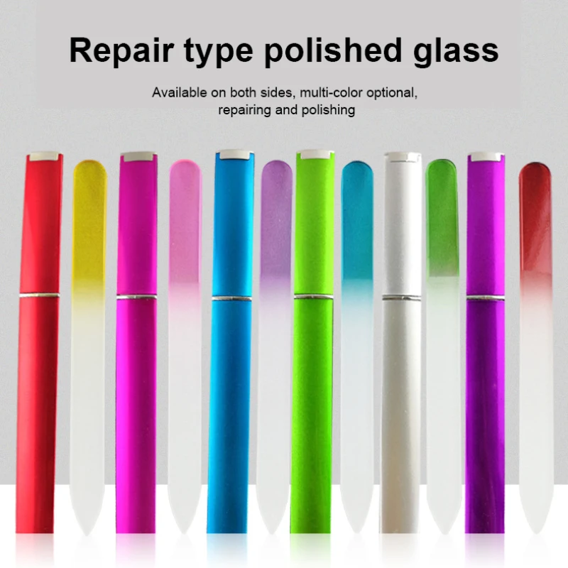 

Пилка для ногтей из хрустального стекла Высококачественная гладкая отделка простая в использовании Точная прочная разноцветная пилка для ногтей для женщин разноцветная Универсальная