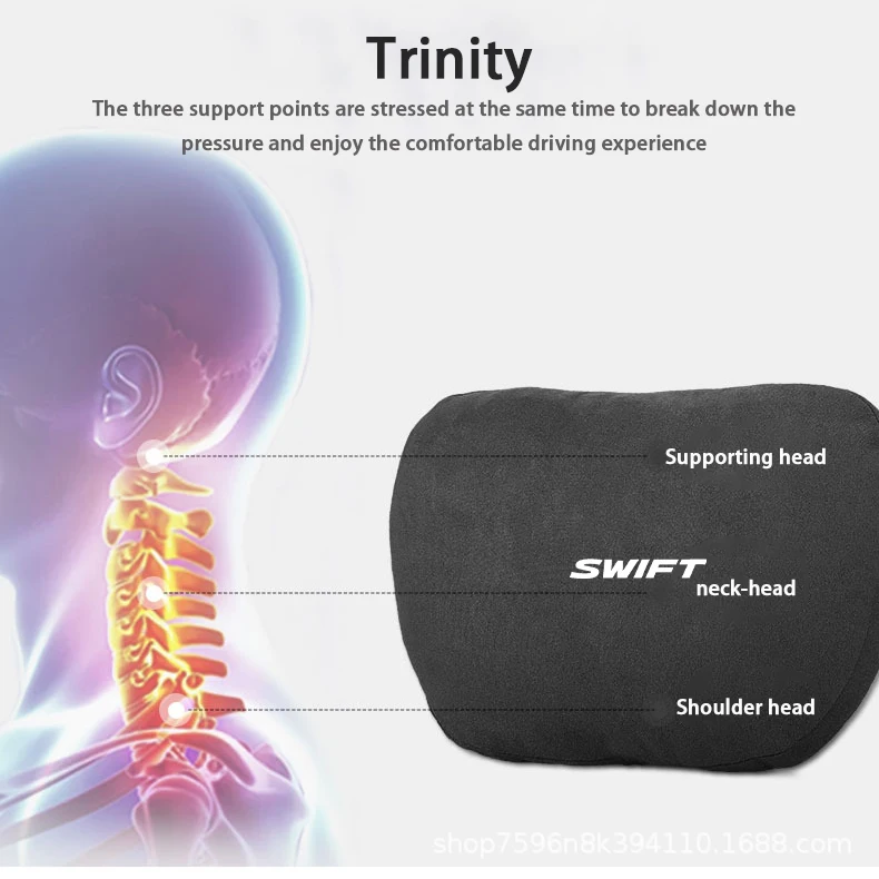 For suzuki swift 2009 2012 High-Grade Suede Car Headrest Neck Support Seat Soft Neck Pillow Car Interior Accessories