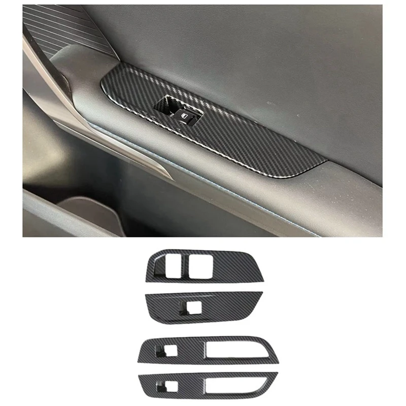 

For MG 4 MG4 EV Mulan 2023 Car Window Control Lift Switch Panel Cover Trim Decoration Accessories - ABS Carbon Fiber LHD