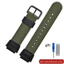 Premium 18mm Nylon Black & Green Watch Strap - 18mm (Green Black)