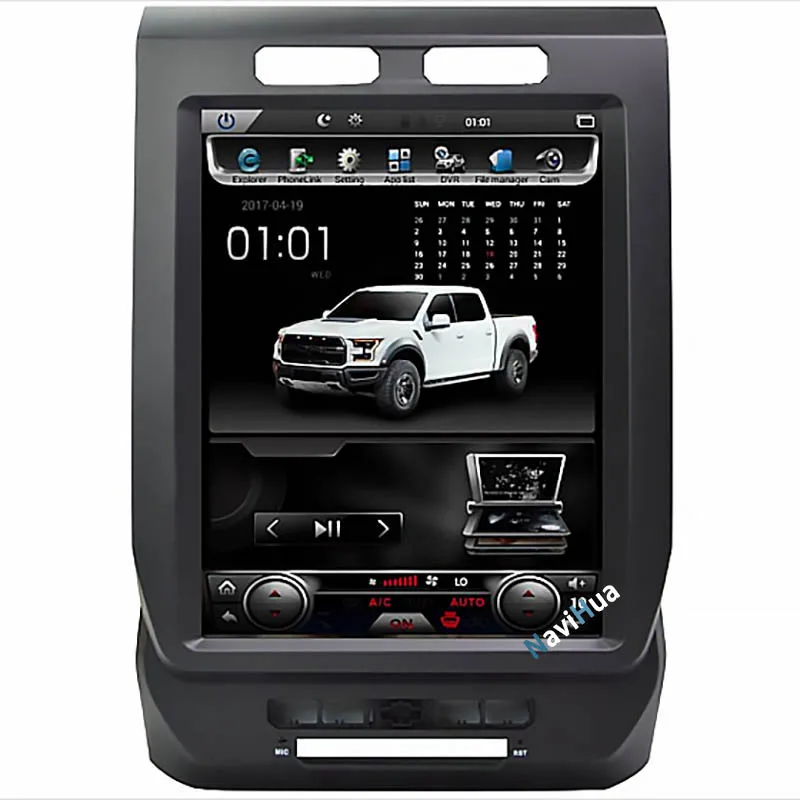 

NaviHua 12.1 Inch Vertical Screen Android Car DVD Player Multimedia BT WIFI GPS Car Radio for Tesla Style Ford F150 2015-2020