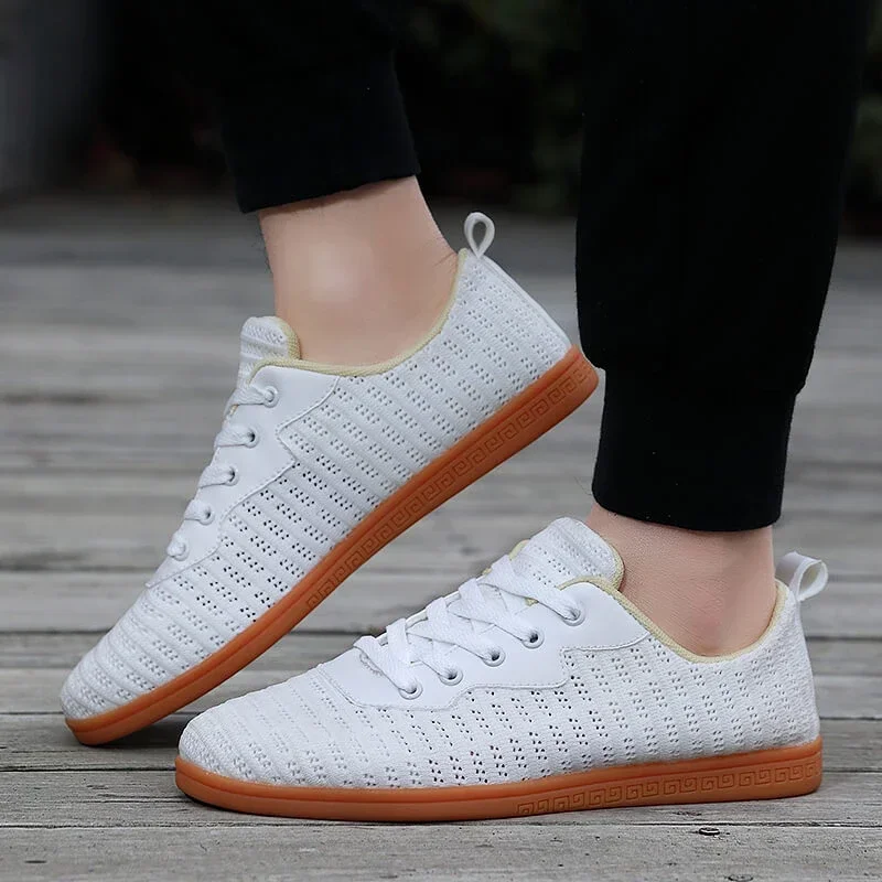 

Shoes for Men 2023 Fashion Lace Up Men's Vulcanize Shoes Spring Solid Net Cloth Breathable Low-heeled Casual Outdoor Sneakers