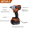 588N.M 1/2 inch Brushless Electric Impact Wrench Cordless Electric Wrench Rechargeable for 18V Battery Screwdriver Power Tools 3