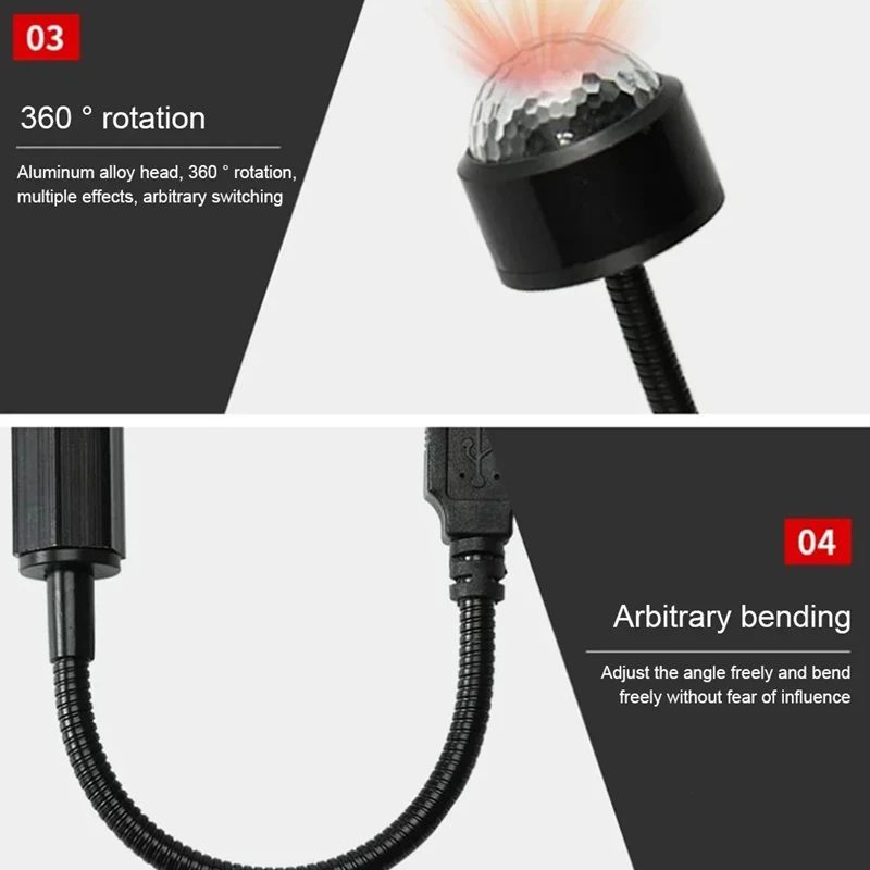 LED Car Roof Star Night Light Mini Projector Atmosphere Galaxy Lamp USB Decorative Adjustable For Auto Roof Room Ceiling Decor