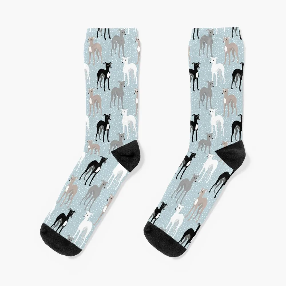 

Italian Greyhounds Mid-Century Modern Pattern Socks non-slip soccer stockings socks funny Socks For Women Men's