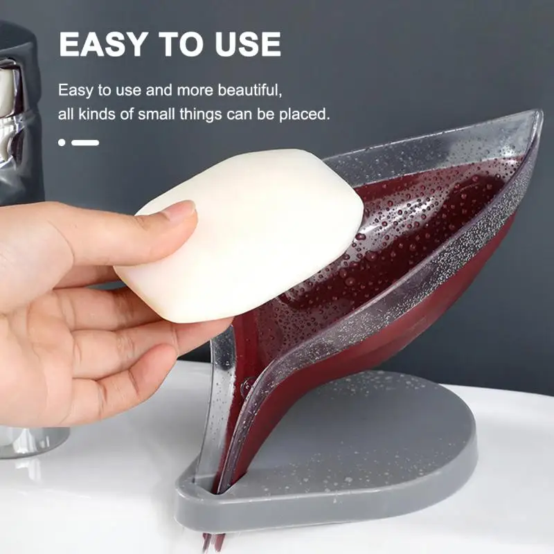 Sink Sponge Holder 1pc Leaf Shape Soap Holder Kitchen Dish Sponge Storage Tray Soap Box Bathroom Holder Case Bathroom Supplies Kitchen Gadgets