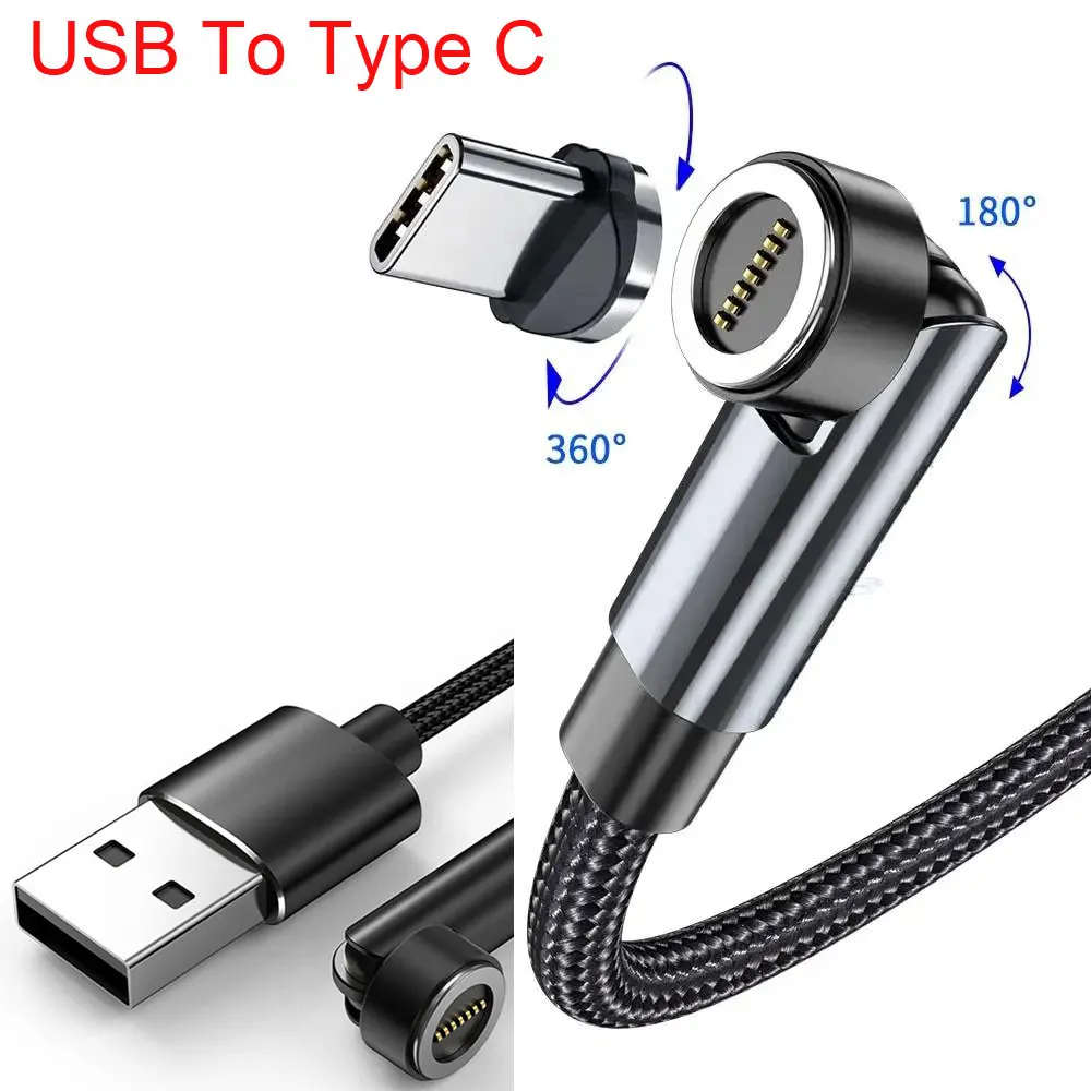 2M Rotating Magnetic Fast Charging USB to Type C Cable