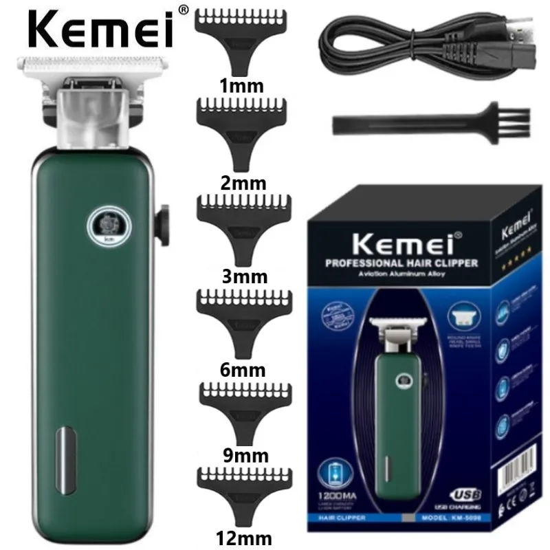 Kemei Professional Barber Hair Trimmer T-Blade Dry-Rasatura E Dissolvenza Tagliacapelli All-Around Close-Cutting Machine