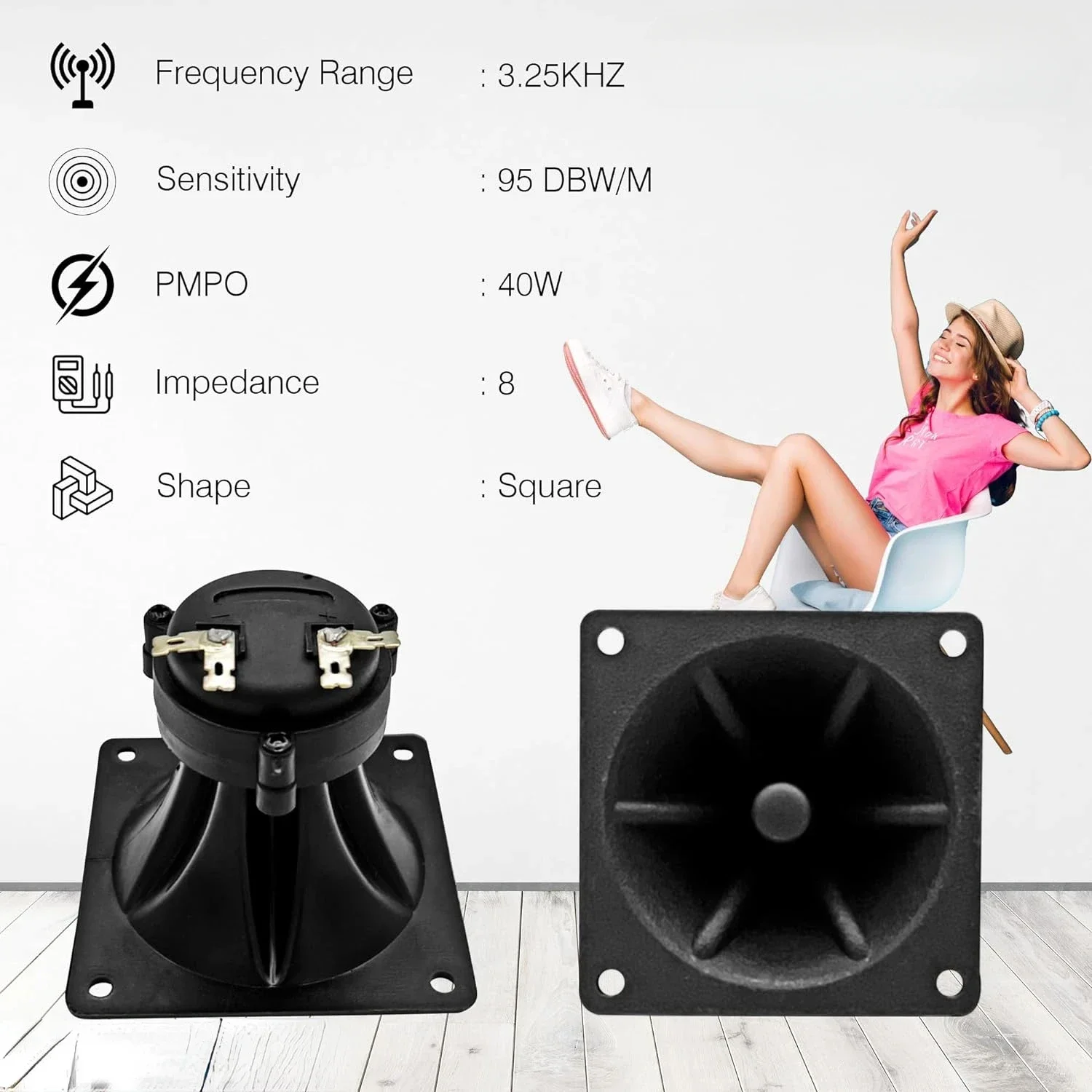 Tweeter 85MM Piezo 150W Ceramic Buzzer Round Square Audio Speaker Mobile Speaker 2Pcs audio speakers tweeter speaker
