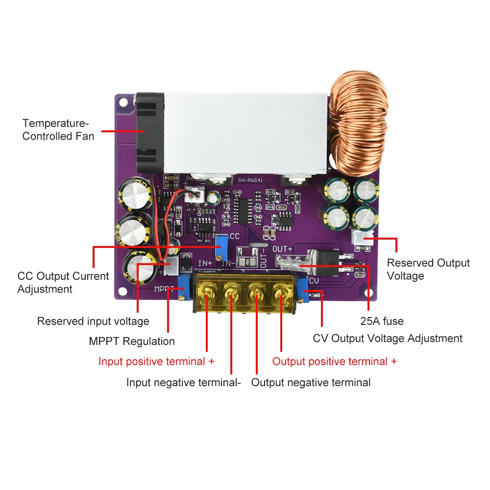 High-Power Adjustable Buck Converter with Anti-Backflow Protection