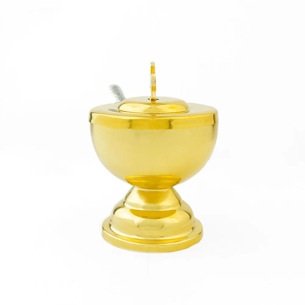 Religious Holy Water Bottle Gold-Plated Worship Supplies Church Decoration Box Mass Supplies Holy Water Bottle