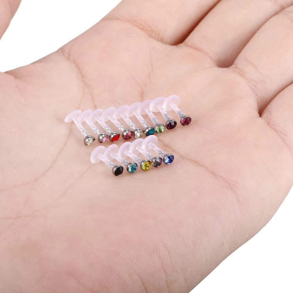 Labret Lip Rings Bioflex Labret Tragus Helix Cartilage Earring Stud Medusa Monroe Piercing 10pcs