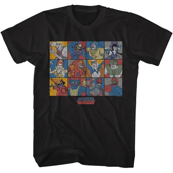 Masters Of The Universe 12 Character Blocks Skeletor He-Man She-Ra Maglietta Da Uomo