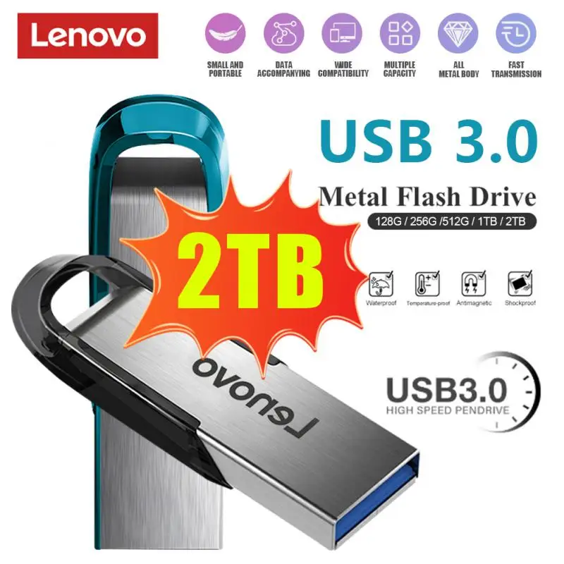 Lenovo Usb 3.0 Flash Drives 2Tb 1Tb Usb Pendrive 128Gb 256Gb 512Gb Interfaccia Usb Stick Cellulare Computer Otg Pen Drive