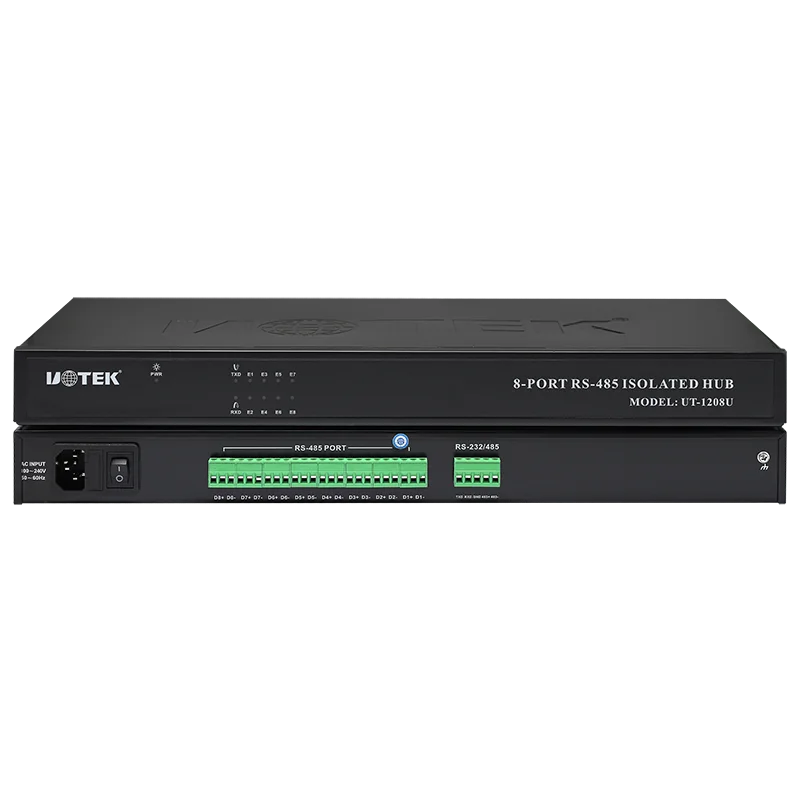 

UOTEK, промышленное быстрое освещение, RS485 концентратор, 8 портов с оптоэлектронной изоляцией, полудуплексная защита от вспышки