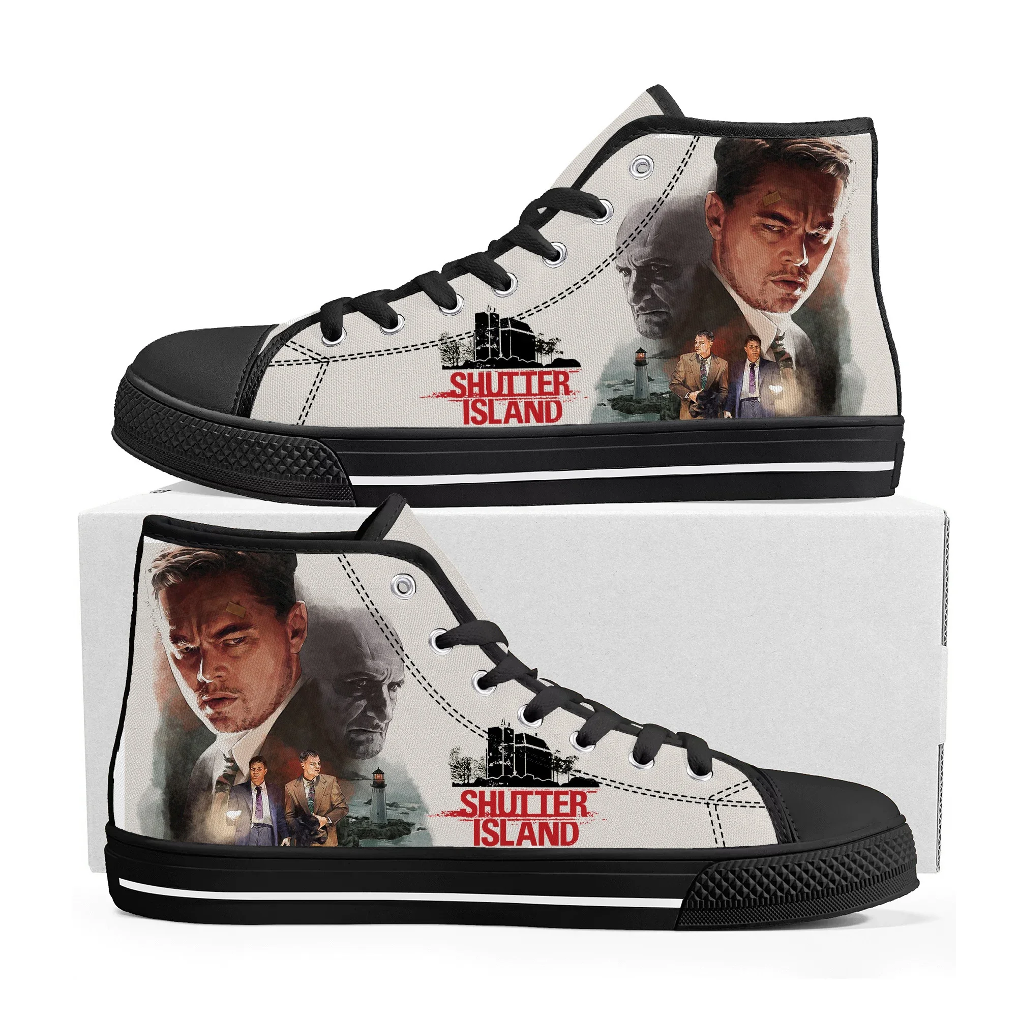 Shutter Island High Top Sneakers Mens Womens Teenager Leonardo DiCaprio Canvas Sneaker couple Shoe Casual Custom Made Shoes