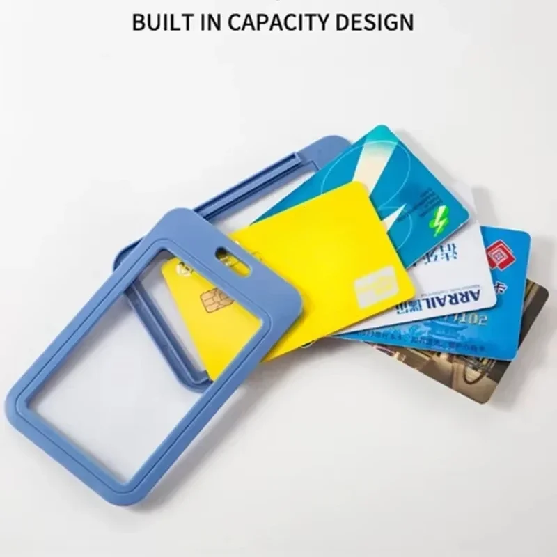 Cards Slots Double-sided Staff Work Card Cover Pass Access Card Holder Name Badge Holder ID Tag Bus Sleeve with Lanyard card holder id card holder id card case business card holder card sleeve card sleeves