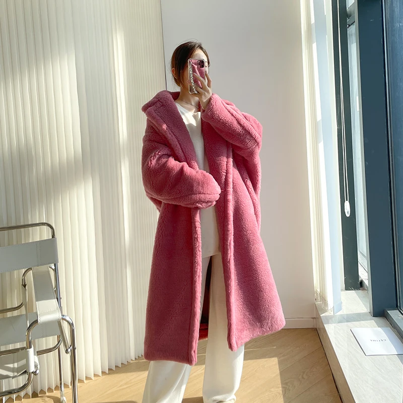 MONMOIRA Pink Long Teddy Bear Coat Women Winter Warm Women Faux Fur Coat  Ladies 8 Colors Teddy Jacket Ladies Outdoor Overcoat