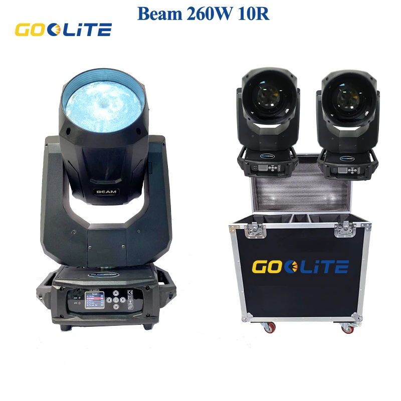 Sin Impuestos 260W 10R Beam 260W Iluminación de Cabeza Móvil Beam 260W DMX512 con Flight Case, Control, Prismas, Luz Profesional para Escenario, DJ y Club
