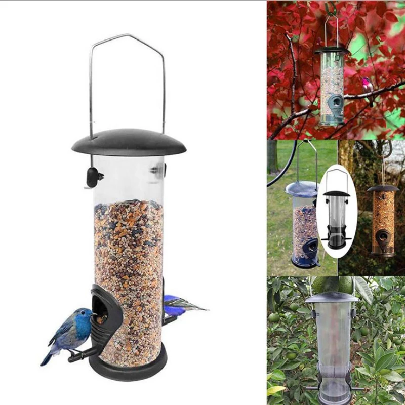 Hanging Automatic Bird Feeder Wild Bird Seed Feeder Outdoor Decoration