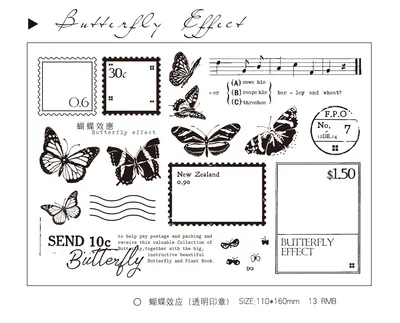 Vintage Butterflies Clear Silicone Stamps for DIY Scrapbooking and Decorative Albums