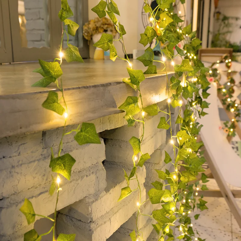 Artificial Leaf Flower 10m 5m Led String Lights Garland Fairy Lights Christmas Lights Outdoor Lighting Wedding Garden Home Decor christmas artificial branches natural artificial foliage plants leaves flower