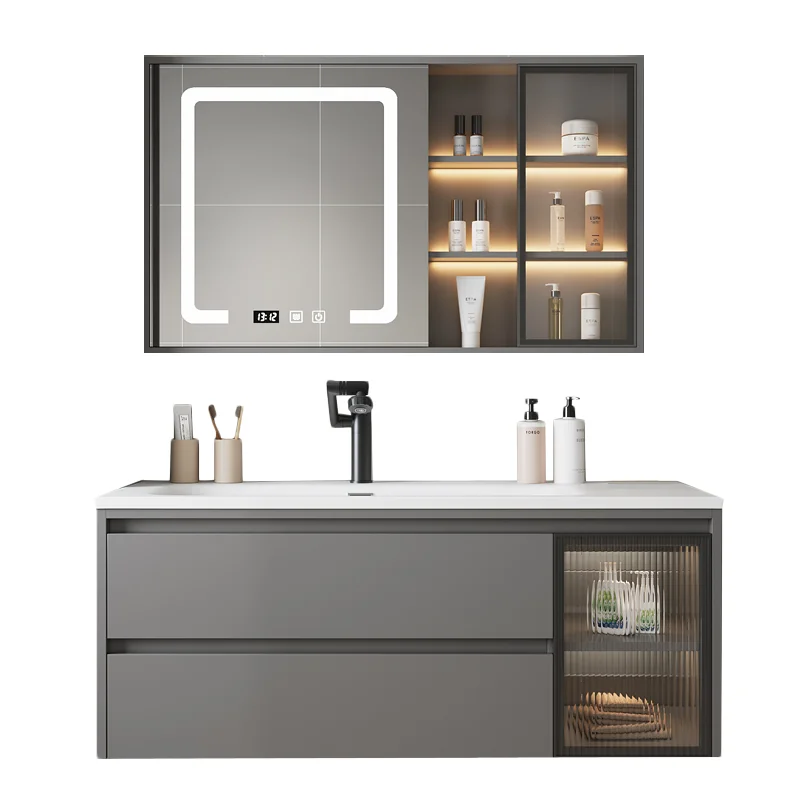 

Современный минималистичный умный роскошный шкаф для ванной комнаты, комбинированный раковинный шкаф, мебель для ванной комнаты