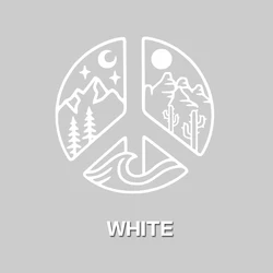 Elemental Peace Vinyl Decal | Mountain & Peace Design for Car, Laptop, or Water Bottle (WHITE)