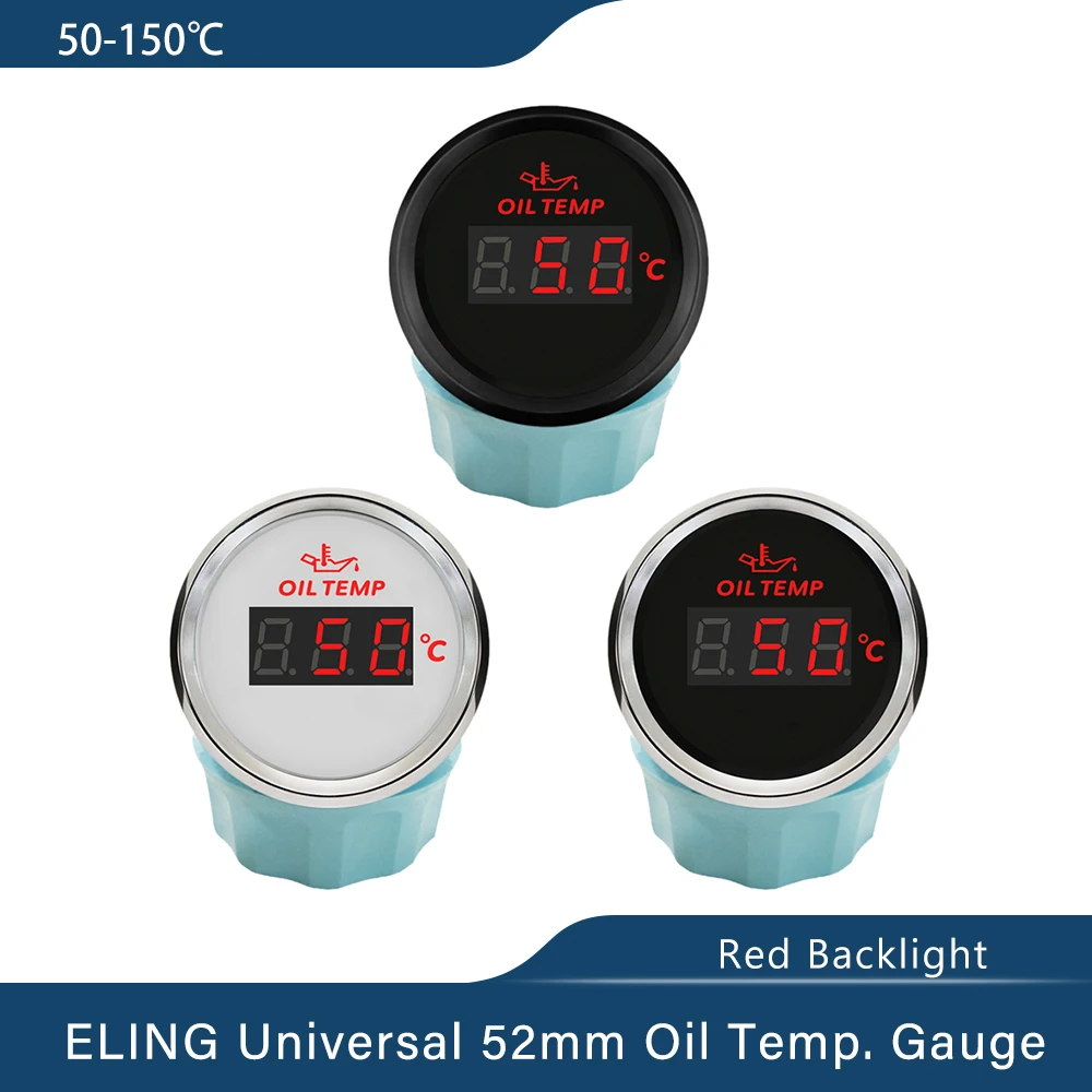 Indicatore Temperatura Olio KUS - Gauge 50-150℃, 52mm, Retroilluminazione 12V/24V, Per Auto E Moto - Foto 4