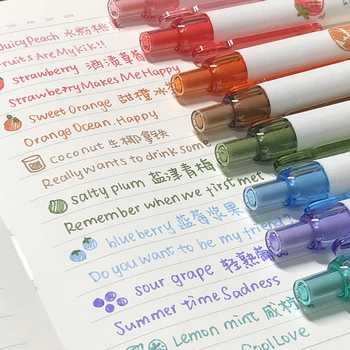 4 Pz Frutta Profumo Penne Gel Colorate 0.5mm Scrittura Liscia Penna Neutra Arte Disegno Penna Diario Scrapbooking Pittura FAI DA TE Asciugatura Rapida