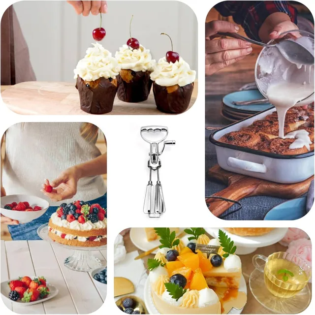 News Hand Crank Egg Whisk Milk Mixer Cream Butter Blender Stiring Foam Mixer Kitchen Cooking Tool Kitchen Utensils 2025 6