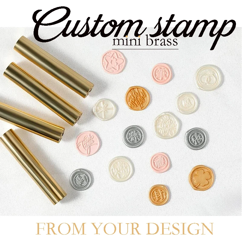 

Personalized Mini Brass Stamp, Wax Seal, Envelope Invitation, Wedding Decoration, Gift Card, Art, Carft Supplies, 12mm, 1 Pc