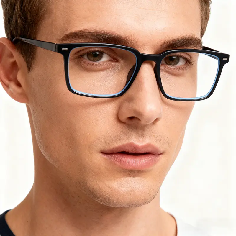 VIVIBEE Classic Square Blue Light Blocking Men Glasses Computer Gaming TR90 Black Anti Ray Eyeglasses Better Sleep Clear Eyewear - Image 2