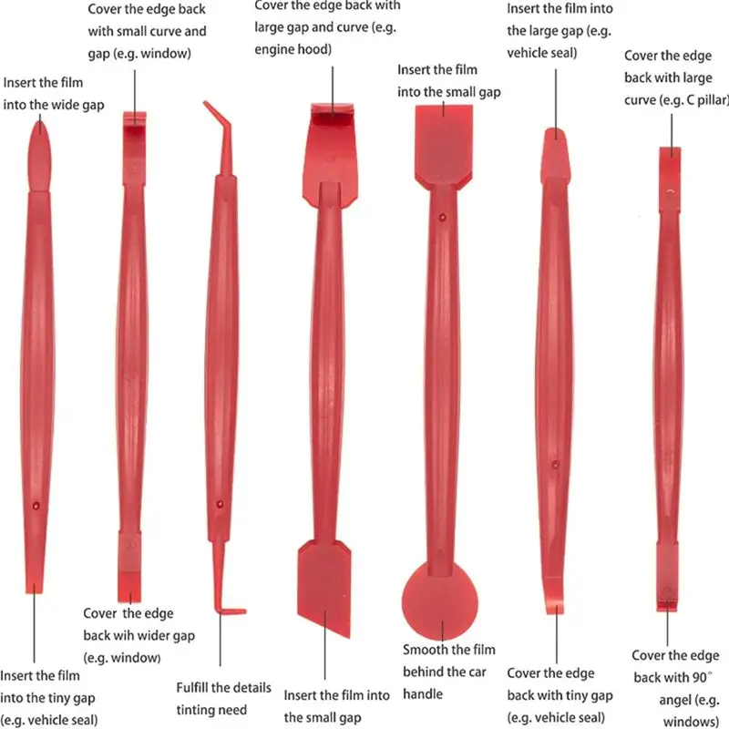 A03Q-차량 스티커 설치용 스퀴지 세트 스크레이퍼 자동차 필름 랩핑 도구 키트 자동차 액세서리 자동차 윈도우 틴팅 필름 도구 키트