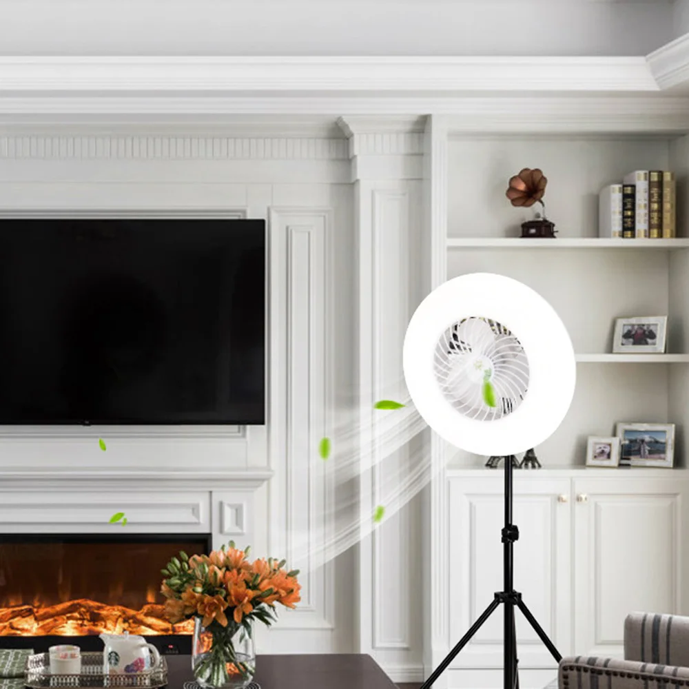 Ceiling Fan With Lights Remote Control E27 Converter Base 30W Smart Remote Control Ceiling Fan With LED Lighting Living Room
