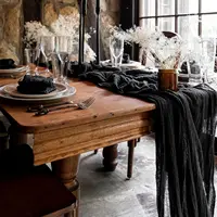 35 x 72 inch Black Cheesecloth Gauze Table Runner Wedding Decor Boho Arch Draping Gauze Event Centerpiece Shower Runner 2