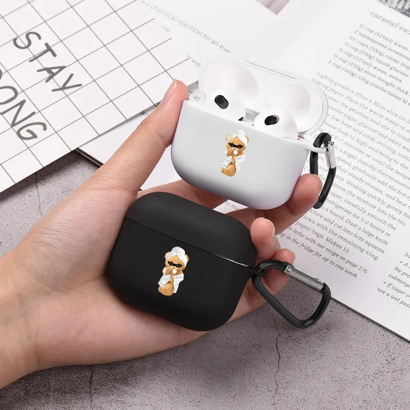 Self Care Bear In A Accappatoio Air Pods Custodia Per Auricolare Per Airpods 12 Airpods3 Per Air Pods Pro 2 Custodia Regalo Per Ragazze