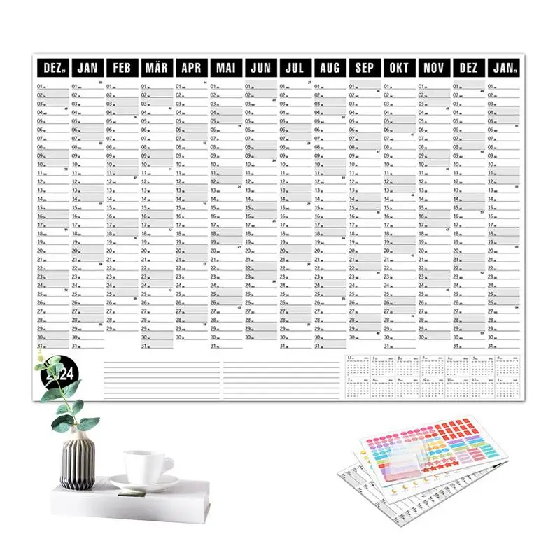 

365 Day Calendar 365 To Do Calendar Wall Calendars Year-Round 2024 Calendars From Jan. To Dec. Large 365 Poster Calendar For