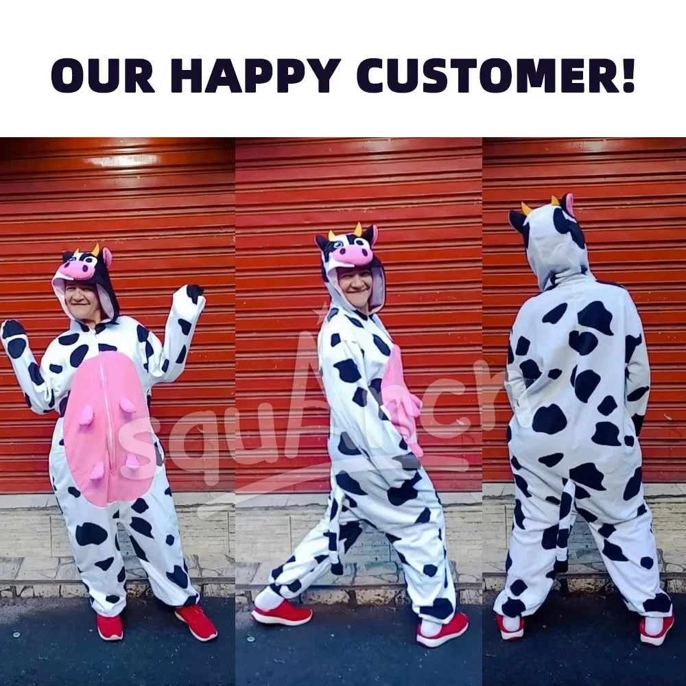 Cow Kigurumi Anime Onesies for Women and Men, Work Clothes, Fun, Cute, Soaked Adult, Winter, Sleepwear