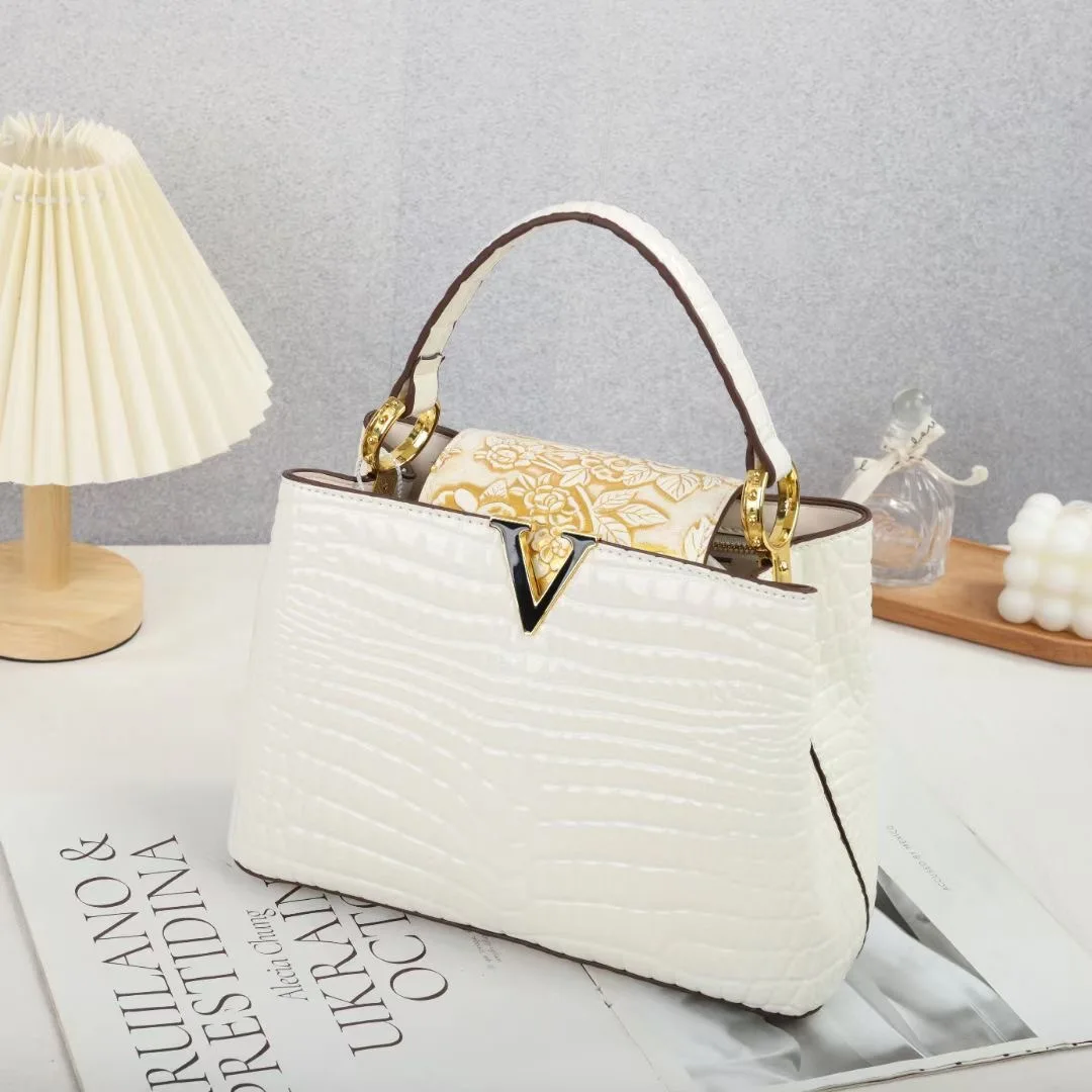 NEW Louis Vuitton Mini Twist shoulder bag in White Crocodile