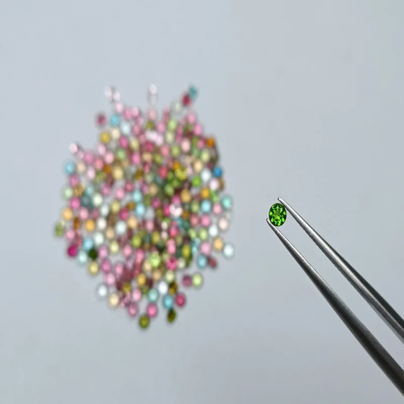 Factory Price Small Size Loose Gemstone Colorful 2.0-3.0mm Round Brilliant Cut Natural Tourmaline For Jewelry Making 3