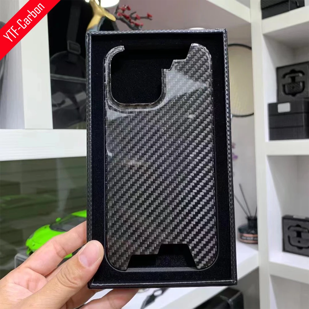 

YTF-carbon Real carbon fiber phone case for iphone 14 Pro max light thin Phone cover matte Anti-fall Protective 14 Pro shell